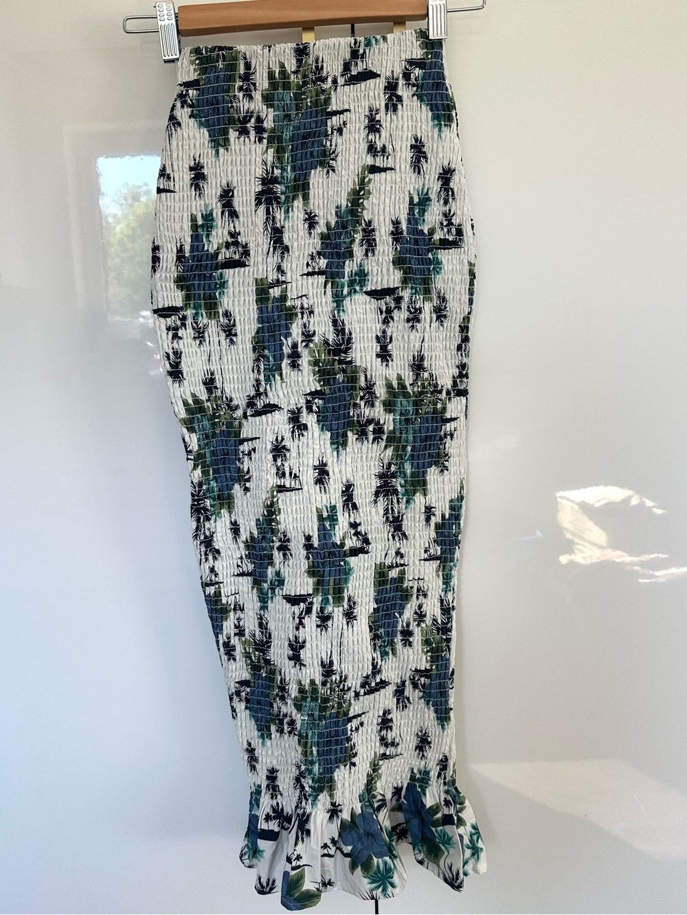 Hilary Macmillan ruched Floral Midi Skirt small NWT